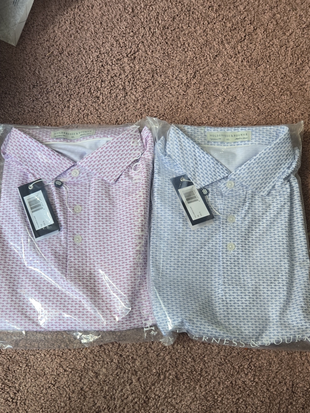 Holderness and Bourne The Harrow Shirt (Pair) Blue And Pink XL